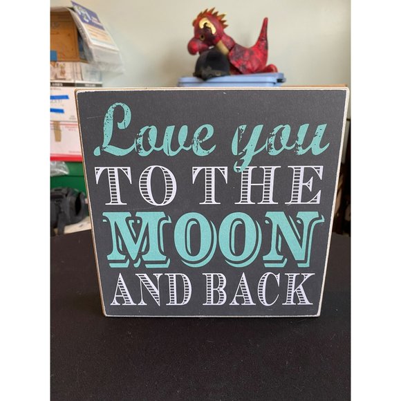 Box Sign - Love you To the Moon and Back 8"x8"x1.75" Kids Art - Picture 7 of 8